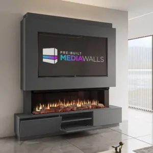 Solare Grande Pre-Built Media Wall In Diamond Grey