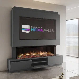 Solare Grande Pre-Built Media Wall In Diamond Grey