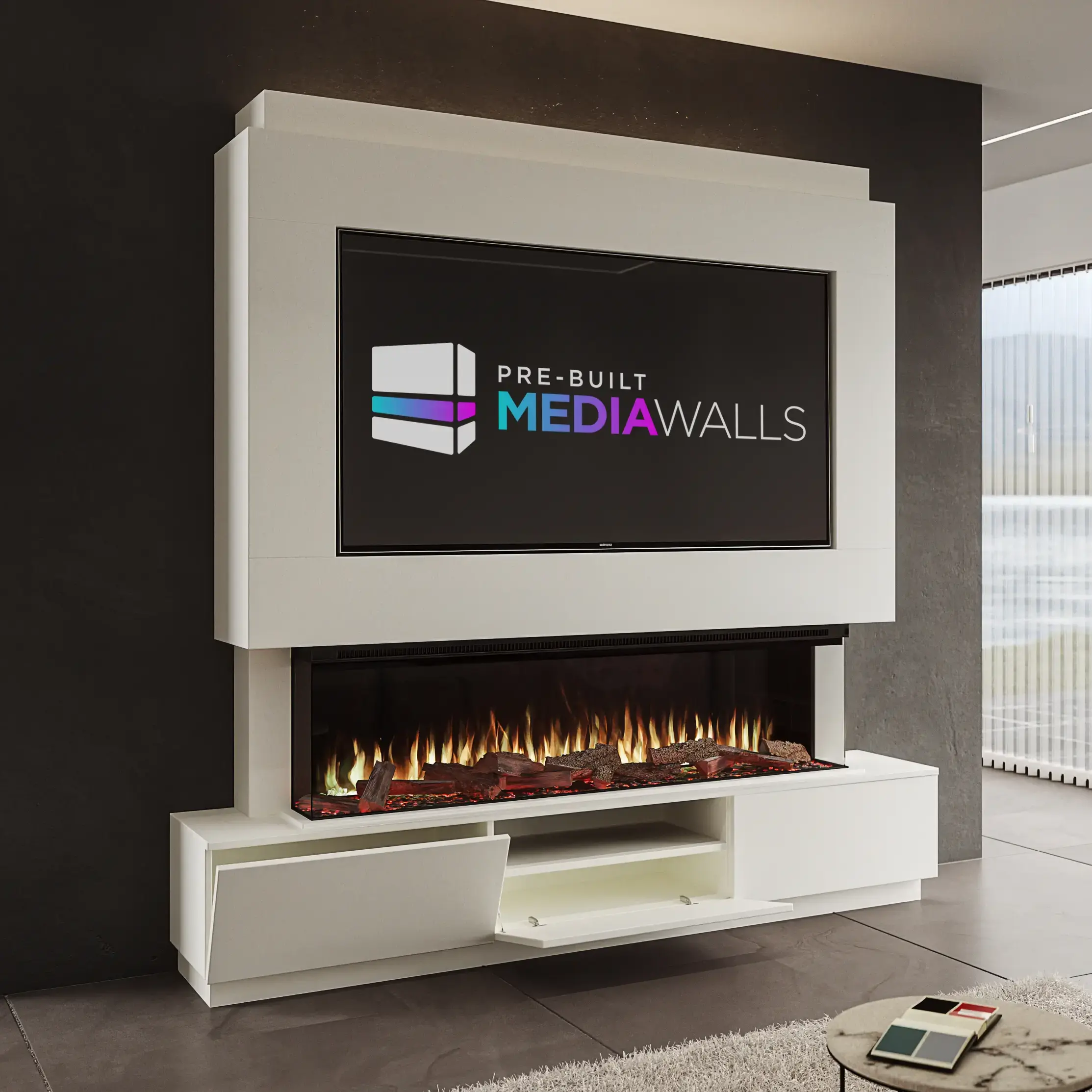 Solare Grande Media Wall Premium White