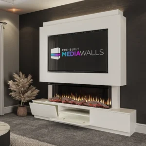Solare Pre-Built Media Wall In Premium White