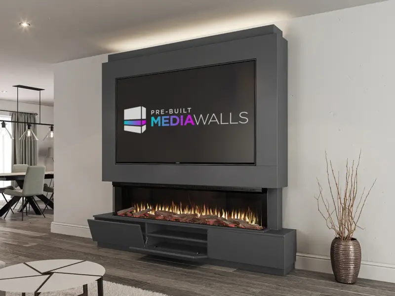 Solare Ultima Pre-Built Media Wall In Diamond Grey