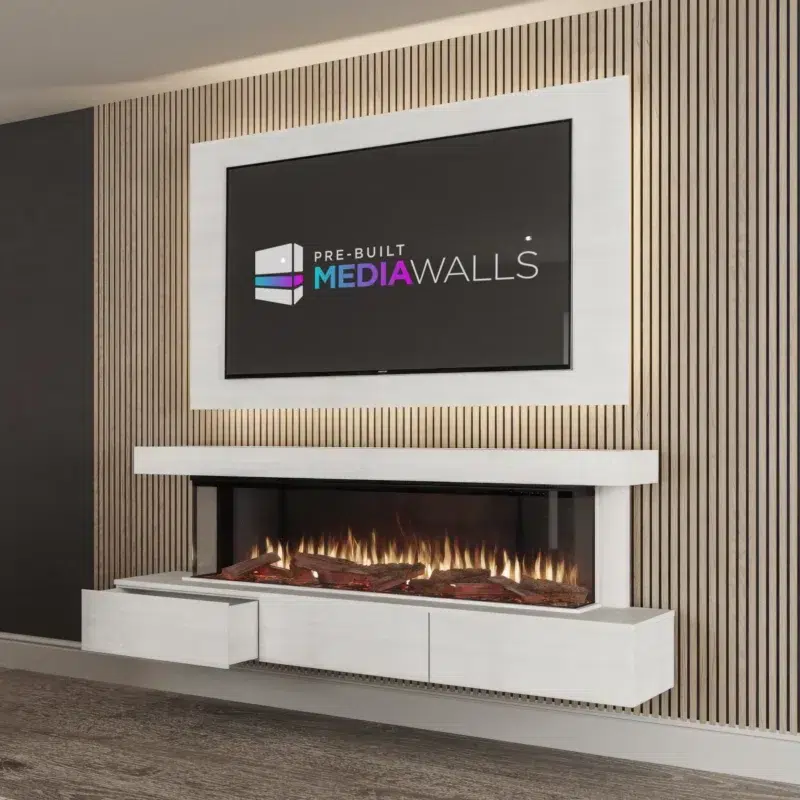 Stella Grande Media Wall White Fineline